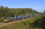 Eine leider unerkannt gebliebene Class 66 fuhr am 01.10.2011 durch den Preuswald bei Gemmenich.
