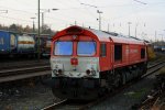 Die Class 66 PB03  Mireille  von Crossrail steht abgestellt an der Laderampe in Aachen-West.
26.11.2011