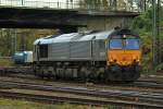 Class66 DE6307 von Crossrail rangiert am 05.11.2011 in Aachen West.