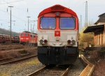 Die Class 66 PB13  Ilse  von Crossrail  stand auf dem abstellgleis in Aachen-West bei Sonnenschein am 18.3.2012.