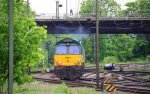 Ein Nachschuss von der Class 66 PB01 von der Rurtalbahn fhrt als Lokzug aus Aachen-West nach Montzen(B) am 11.5.2012.