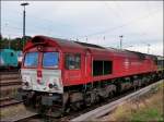 Abgestellt an der alten Laderampe im Aachener Westbahnhof steht die DE 6301 Class 66  der Crossrail Benelux im September 2012.