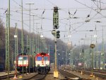 Die Class 66 DE6301  Debora  von Crossrail fhrt als Lokzug von Aachen-West nach Montzen(B) bei schnem Sonnenschein am 1.4.2013.