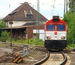 Ein Nachschuss von der Class 66 DE6314  Hanna  von Crossrail kommt als Lokzug aus Montzen-Gare(B) und fhrt in Aachen-West ein bei sonne und Wolken am 30.5.2013.