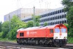 Die Class 66 PB03  Mireille  von Crossrail rangiert in Aachen-West bei Sonne und Wolken am Abend vom 11.6.2013.