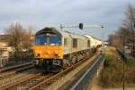 CB 1001 (Captrain) mit einem Kesselzug fr DSM bei der Durchfahrt in Tegelen [NL] am 18.01.11.