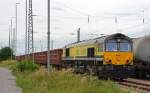 266 030 stand am 01.09.13 mit einem Ganzzug Hochbordwagen zur Abfahrt in Bitterfeld zur Abfahrt Richtung Halle/Leipzig bereit.