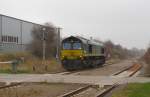 RheinCargo DE 63 (92 80 1266 063-7 D-RHC) am 15.11.2013 beim umsetzen in Emleben.