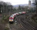 Sechs Class 66 PB03  Mireille ,DE6308  Anja ,DE6310  Griet ,DE6302  Federica ,PB08,PB13  Ilse  alle von Crossrail stehen in Aachen-West.