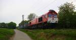 Die Class 66 DE6310  Griet  von Crossrail kommt die Gemmenicher-Rampe herunter nach Aachen-West mit einem langen Bulkhaul-Ganzzug aus Zeebrugge-Ramskapelle(B) nach Melzo(I).