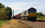 266 105 zog am 07.08.16 wiedermal den Leerkohlezug von Helmstedt nach Profen durch Greppin Richtung Bitterfeld, wo der Zug erstmal pausierte.