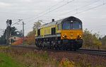 266 030 der Captrain rollte am 29.10.16 Lz durch Zeithain Richtung Dresden.