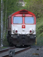 Die Diesellokomotive Class 66  PB13  der Crossrail stand im April 2017 auf einem Nebengleis in Hattingen.