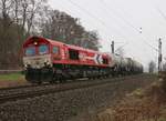 Am 17.02.2013 kam die 266 068-6 (DE 668) mit einem Kesselwagenzug in Fahrtrichtung Süden durch Wehretal-Reichensachsen.