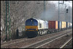 ERS 6609 Yeoman kommt hier mit einem Container Zug in Richtung Norden fahrend am 19.03.2006 um 13.40 Uhr durch Köln Süd.