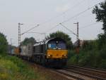 6617 der ERS Railways ist am 8.8.09 bei Limmer mit einem Containerzug von Seelze in den Osten unterwegs.