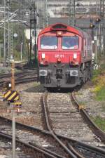 ULM, 03.10.2014, DE 61 von RheinCargo im Ulmer Hauptbahnhof