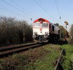Ein Nachschuss von der Class 66 DE6301  Debora  von Crossrail kommt als Lokzug aus Montzen(B) die Gemmenicher-Rampe herunter nach Aachen-West.