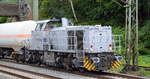 RheinCargo mit ihrer  DH 706  (NVR-Nummer: 92 80 1271 038-2 D-RHC) nach dem Umsetzen mit einem Ganzzug Druckgaskesselwagen Richtung Hamburger Hafen am 10.07.19 Bahnhof Hamburg Harburg. 