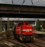 MaK G 1000BB DH 49 der HGK durchfhrt am 21.06.09 mit einem kurzen ler Hamburg-Harburg Richtung Sden.