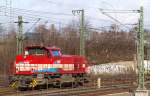 MaK G 1000 BB 411 53 der EVB steht am 27.02.10 abgestellt am rande des Harburger Bahnhofes.