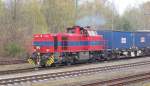 Eine MaK G 1000 BB verlsst Munster mit den Windradzug (20.04.10)