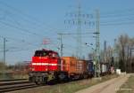 MaK G 1000BB DH711 der HGK zieht einen Containerzug von Hamburg-Waltershof in den Rbf Alte-Sderelbe. Aufgenommen am 17.04.10.