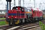 die nchste Exportwelle rollt, ER20 035+036 fr  LIETUVOS GELEZINKELIAI  gezogen von einer MAK 1000BB nach Mukran verlt den Bf Stralsund am 04.05.2010