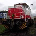 Vossloh G1000 BB alias D2 der Hafenbahn Frankfurt am Main steht am 08.09.13 auf den Gelnde der Historischen Eisenbahn Frankfurt  