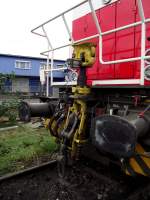 Die Rangierkupplung von Lok D2 der Hafenbahn Frankfurt am Main am 08.09.13