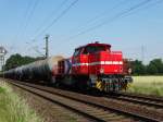 Rhein Cargo Vossloh G1000 BB (DH716) am Ende eines Güterzuges am 06.06.15 bei Mainz Bischofsheim 