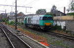 272 403-7 von Railtraxx steht abgestellt in Bressoux(B).
Aufgenommen aus dem IC 5386 von Maastricht(NL) nach Hasselt(B). 
In Bressoux(B). 
Bei Gewitter und Regen am Nachmittag vom 15.6.2017.