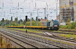 VDE 8 Komplexmaßnahme Halle Rosengarten–Angersdorf  ▶ Standort: Bahnhof Teutschenthal    Im Laufe des Nachmittags hat sich 273 005-9 (V 1001–033 | Vossloh G 2000 BB) wieder an