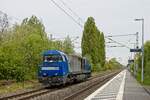 Lok 1030 der Dortmunder Eisenbahn, ehemals Lok 901 der RBH, als Triebfahrzeugfahrt im Bahnhof Nordbögge (29.04.2022)