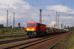 Neusser Eisenbahn Lok 9 mit einem Kalkzug in Duisburg-Bissingheim am 27.08.2011