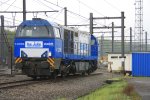 Die V206 von der Rurtalbahn steht auf dem abstellgleis in Montzen-Gare(B) bei Regenwetter am 6.5.2012.