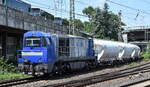 Dortmunder Eisenbahn GmbH, Dortmund [D] mit der MaK G 2000 BB Lok  1032  [NVR-Nummer: 92 80 1273 004-2 D-ATLU] und einem Staubgutzug am 11.07.23 Höhe Bahnhof Hamburg-Harburg.