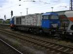 Vossloh G 2000BB mit Schotterwagen beim Umspann in Dortmund Hbf.(06.07.2008)