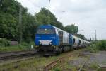 Lintorf, 9.8.´10: G2000 der Neusser Eisenbahn fhrt berraschender Weise auf dem Ausweichgleis in Lintorf in Richtung Duisburg