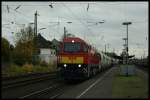 Neusser Eisenbahn G2000 durchfhrt mit einem Gz Duisburg-Rheinhausen