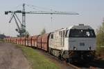 RBH 906 (Euro Cargo Rail 272 602-4) am 19.4.11 beim verlassen der Kohleverladung in Duisburg-Ruhrort Hafen.