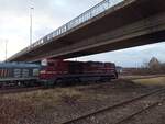 Cargo Logistik Rail Services, MAK G 2000, 273 008-3 ( 9280 1273 008-3 D-CLR ) beim pausieren in Gera am 17.2.2026