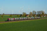 ATLU 273 107-3 in Diensten von IRP auf der Strecke K�then – Halle am 22.4.26 bei Arensdorf.
