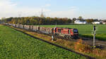 Cargo Logistik Rail Service 273 008 mit Holzzug in Richtung Bremen (Marl, NI, 10.11.2021).