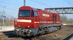 Cargo Logistik Rail-Service mit der sehr schön lackierten MaK G 2000 (NVR:  92 80 273 008-3 D-CLR ) am 10.03.22 Durchfahrt Bf. Saarmund. Viele Grüße an den TF. !!!!