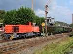 Eine MaK G1206 als Schublok im Pendelverkehr zwischen Museum und Bahnhof Dahlhausen (Eisenbahnmuseum Bochum, September 2016)