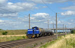 Nachdem 275 010 ihre Kesselwagen in Bitterfeld getauscht hatte rollte sie am 07.07.20 durch Brehna zurück nach Großkorbetha. 