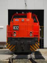 RBH 832 Lokomotive des Typs MAK 1206 am Rangierbahnhof Hagen-Vorhalle.