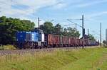 Mit einem Hochbordwagenzug rollte 275 842 der Länderbahn am 06.07.21 durch Braschwitz Richtung Halle(S).