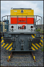 Die Dieselloks HLB DG 1131 (MaK G 1206, NVR: 92 80 1275 024-8 D-HEB) beim Lokschuppenfest der Museumseisenbahn Hanau am 18. Mai 2025.